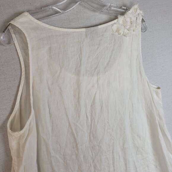 J Jill 100% Linen Tunic Top White Sleeveless size XL Lagenlook - Picture 6 of 9